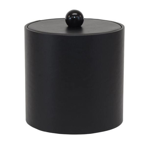 Hapco Executive 2qt Round Leatherette Ice Bucket,black Morocco,case Of 12