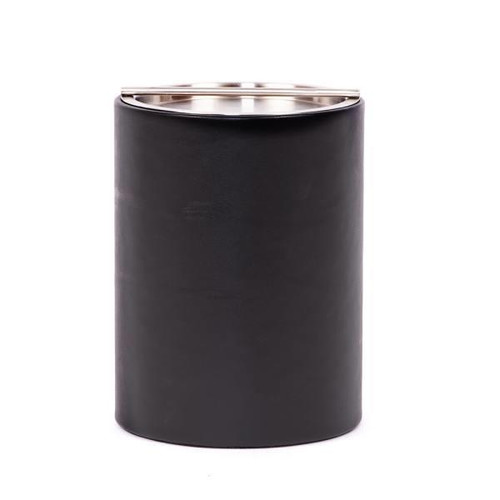Hapco Signature 2qt Round Ice Bucket,brushedchrome Lid,monterey Black,case Of 12