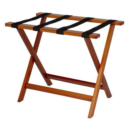 Hospitality 1 Source Deluxe Wooden Luggage Rack, Light Mahogany, Case Of 4