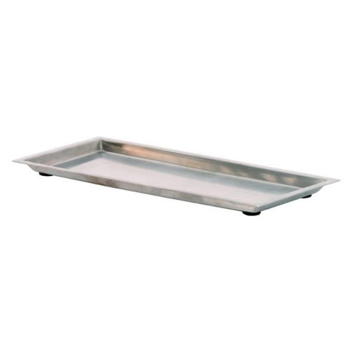 Hapco Brushed Metal Rectangular Amenity Tray, Wide Edge, Spillproof, Case Of 24