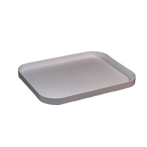 Hapco Contempo Rectangular Tray,spill Proof Rim,gloss White,case Of 12