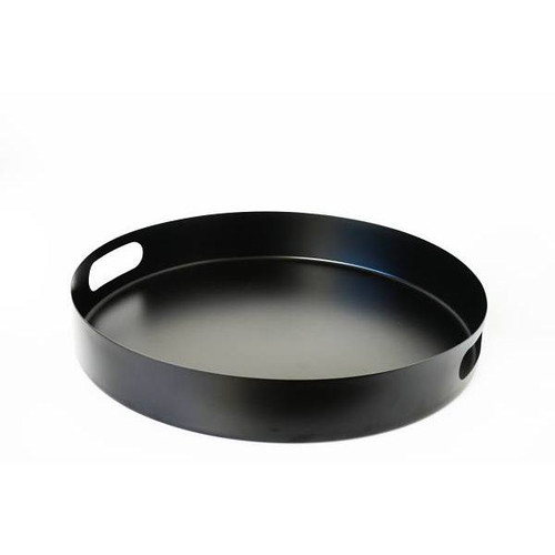 Hapco Stainless Steel 14.5" Round Metal Bar Tray -Matte Black Package Of 6