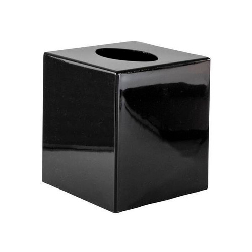Hapco Eco-Luxury Certified Green Boutique Tissue Box Cover Black Package Of 12
