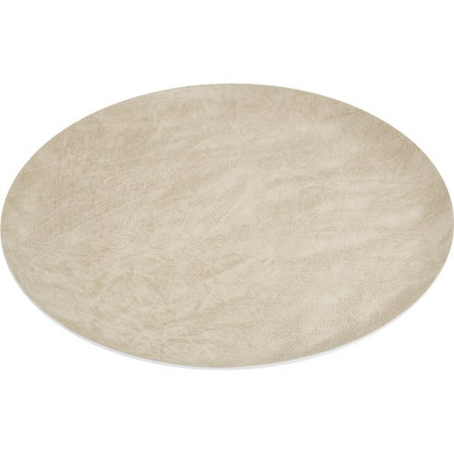 Hapco Signature Round Leatherette Laminated Tray, Monterey Sand, Case Of 12
