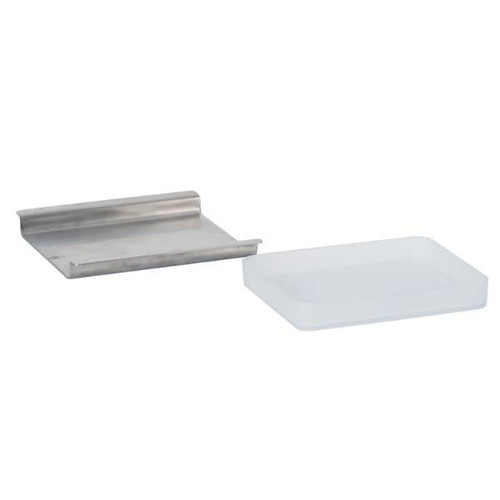 Hapco Brushed Metal Rectangular Plastic Soap Dish Liner, Clear, Case Of 24