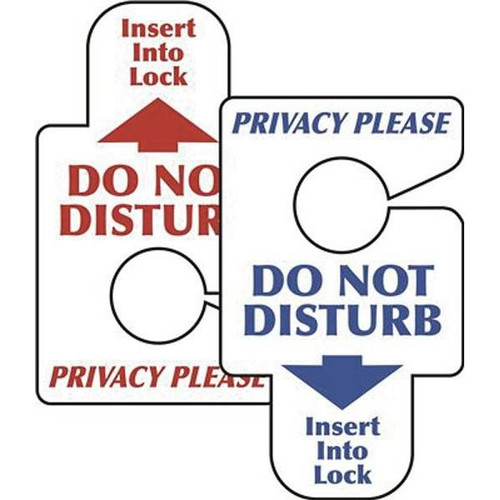 Hy-Ko "Do Not Disturb/Privacy Please" Door Insert , Package Of 50