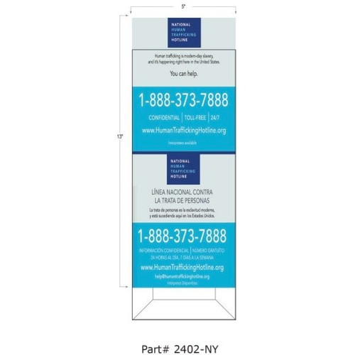 Spindle Human Trafficking Wall Mount Holder With Tape And Insert Package Of 50