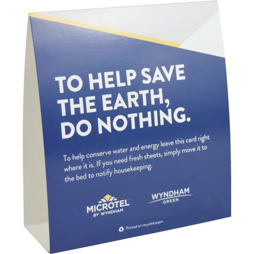 Microtel By Wyndham Conservation Linen Tent Card, Case Of 100