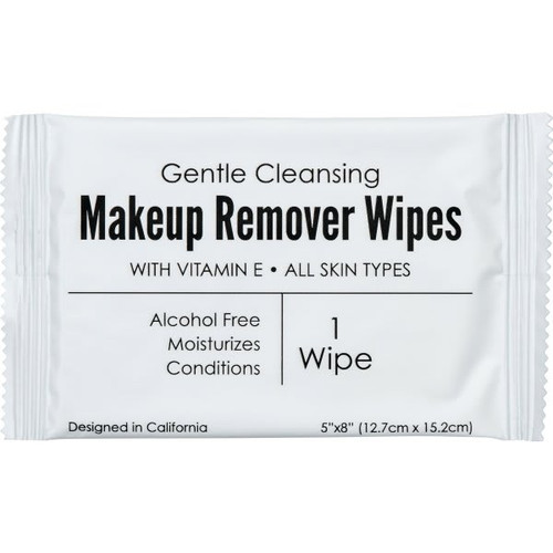 World Amenities Makeup Remover Wipes, Sachet, Alcohol Free, Vitamin E, Case Of 500