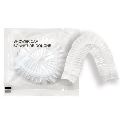 World Amenities Shower Cap, Frosted Clear Sachet, Clear Plastic Cap, Case Of 288