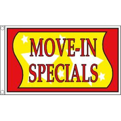 Horizontal Move-In Specials Flag, Stars, 5' X 3'