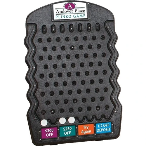 Plinko Style Prize Drop Game Board, Easel Back, 3 Pucks, 25" X 36" X 22"