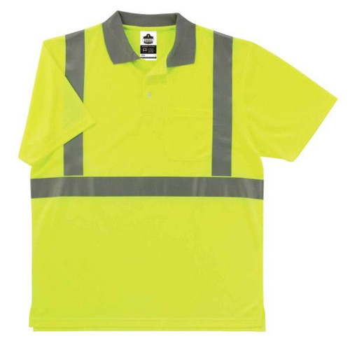 Ergodyne Glowear 8295 Type R Class 2 Polo Shirt, Lime, L