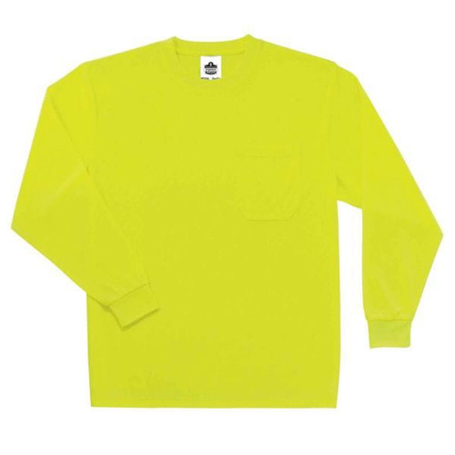 Ergodyne Glowear 8091 Non-Certified Long Sleeve T-Shirt, Lime, L