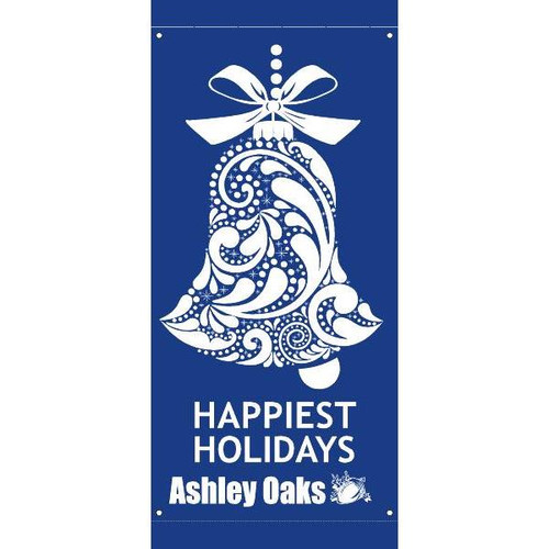 Holiday Boulevard Banner, "Holiday Bell" Design, Semi-Custom, 30" X 60"