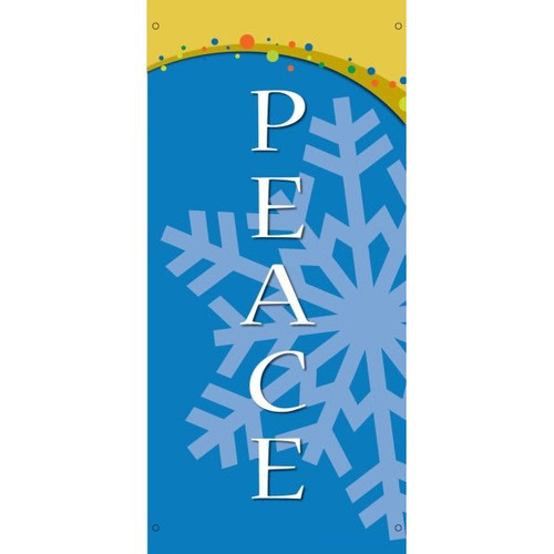 Holiday Themed Boulevard Banner, Snow Flurries/Blue, 30 X 60