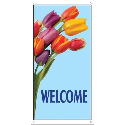 Welcome Boulevard Banner, Tulips, 30 X 60