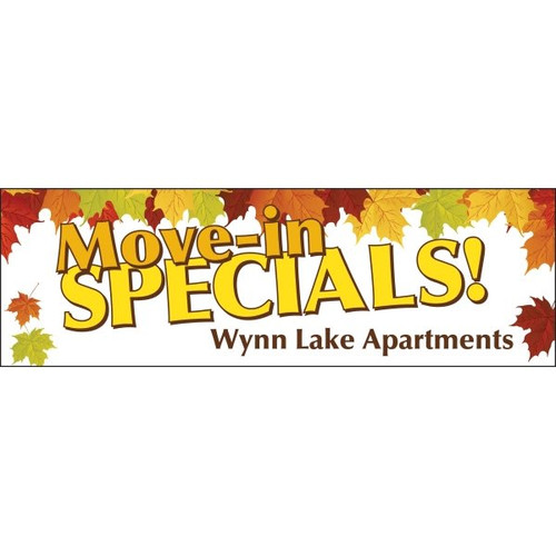 Horizontal Semi-Custom Banner, Autumn Leaves, 10' X 3'