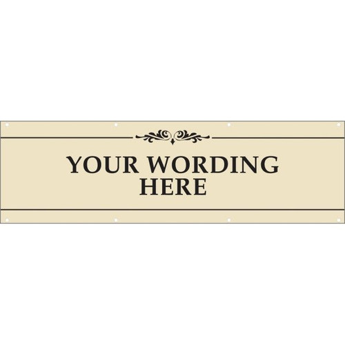 Horizontal Semi-Custom Banner, Black/Ivory, 20' X 4'