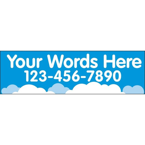 Horizontal Semi-Custom Banner, Clouds, 10' X 3'