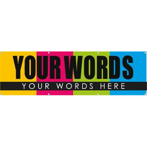 Horizontal Semi-Custom Banner, Color Blocks, 15' X 4'