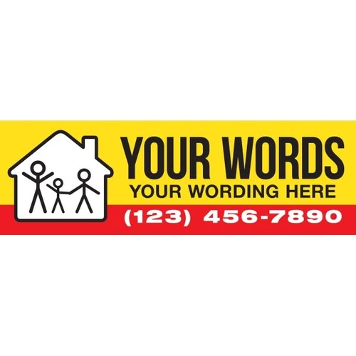 Horizontal Semi-Custom Banner, Family Home, 20' X 4'