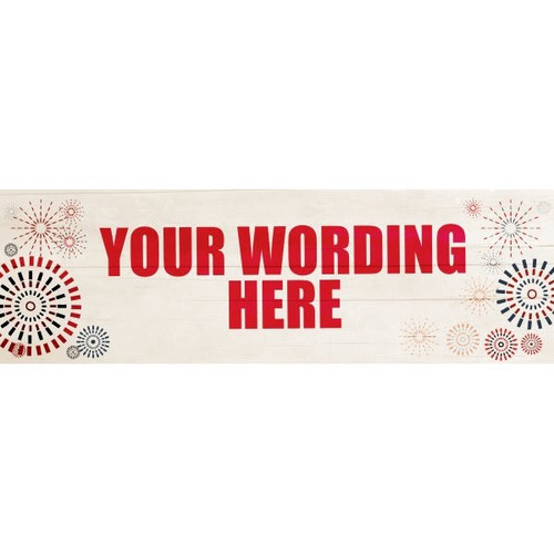 Horizontal Semi-Custom Banner, Patriotic Fireworks, 10' X 3'