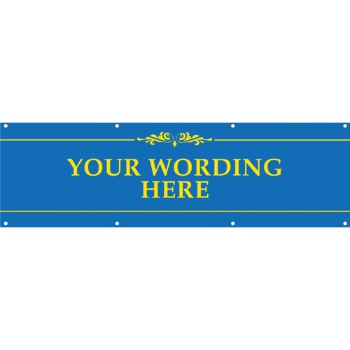 Semi-Custom Banner, Blue/Yellow, 20' X 4'