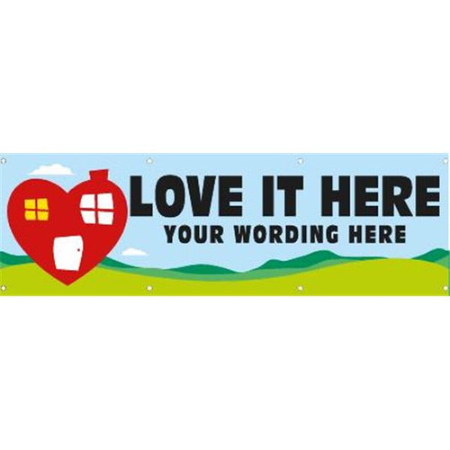 Semi-Custom Horizontal Banner, Heart House, 20' X 4'