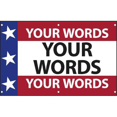Semi-Custom Horizontal Banner, Patriotic, 5' X 3'