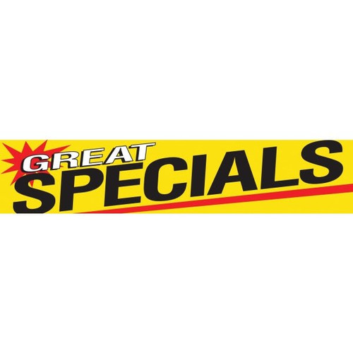 Horizontal Great Specials Banner, Red/Yellow, 20' X 4'
