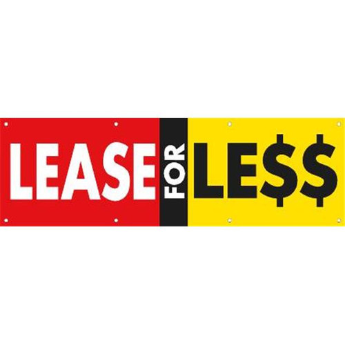 Horizontal Lease For Less Banner, Red/Black/Yellow, 10' X 3'