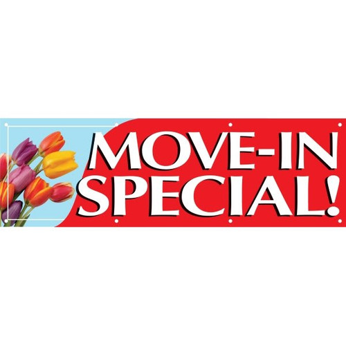 Horizontal Move In Special Banner, Tulips, 10' X 3'
