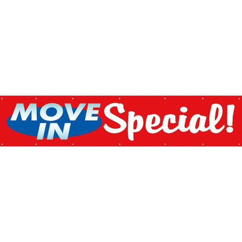 Horizontal Move In Special! Banner, Red/Blue, 20' X 4'