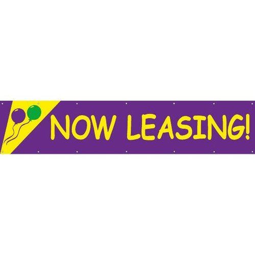 Horizontal Now Leasing Banner, Festive, 20' X 4'