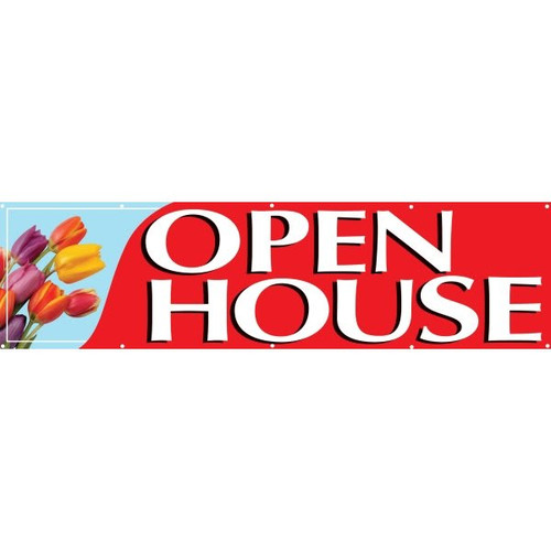 Horizontal Open House Banner, Tulips, 15' X 4'