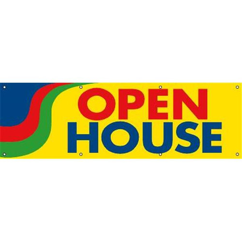 Horizontal Open House Banner, Yellow, 10' X 3'
