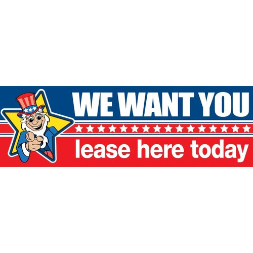 Seasonal Banner, Uncle Sam, 10' X 3'