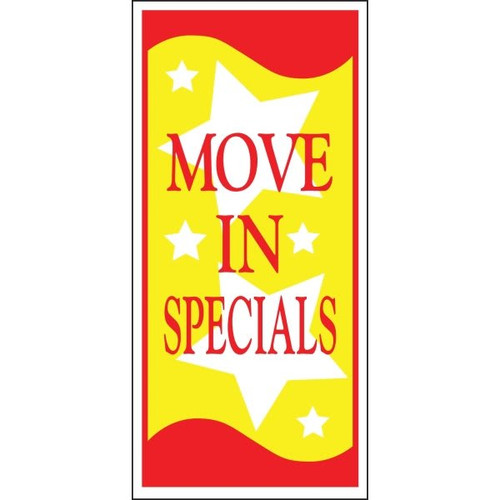 Move-In Special Lawn Banner, Red And Yellow, 15 X 32