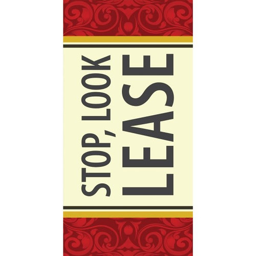 Stop! Look! Lease! Lawn Banner Kit, Filigree, 15 X 32