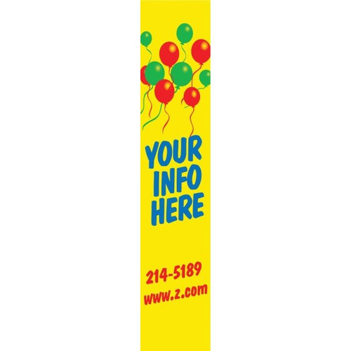 Semi-Custom Vertical Banner With Balloons, 4' X 20'