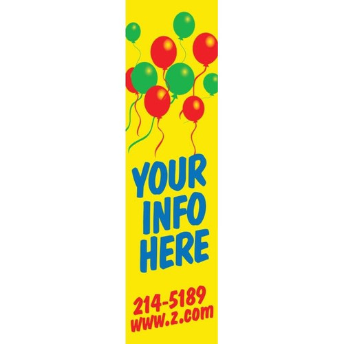 Semi-Custom Vertical Banner, Balloons, 4' X 15'