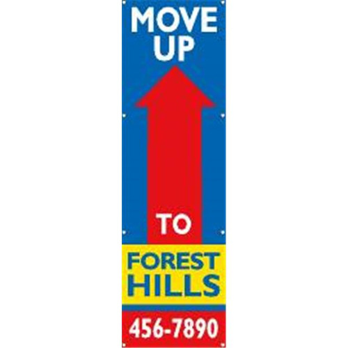 Semi-Custom Vertical Move Up Banner, 3' X 10'
