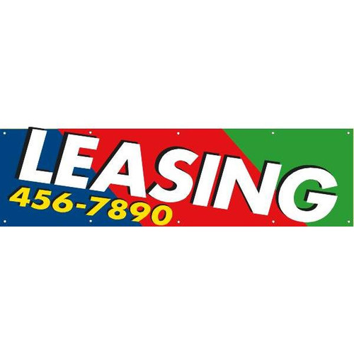 Vertical Semi-Custom Banner, Blue/Red/Green, 4' X 15'