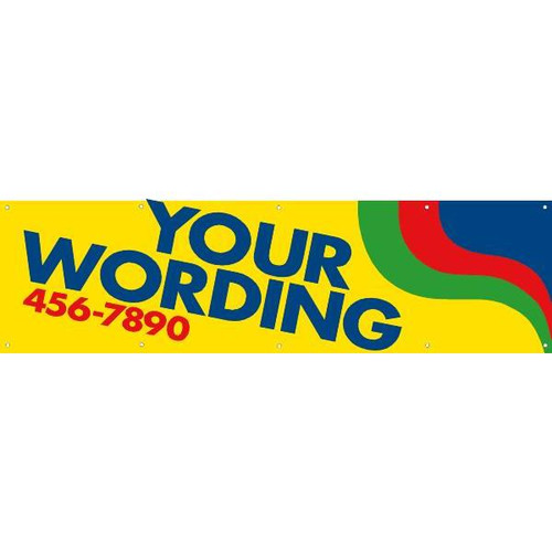 Vertical Semi-Custom Banner, Yellow, 4' X 15'