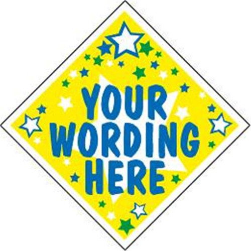 Coroplast Semi-Custom Diamond Shaped Amenity Sign, Stars, 24 X 24