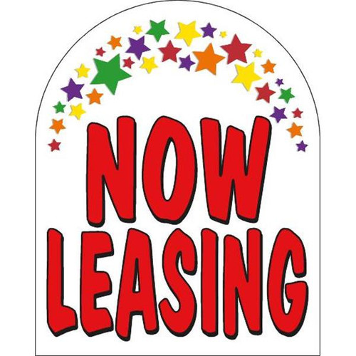 Coroplast Now Leasing Arched Amenity Sign, Stars, 24 X 30