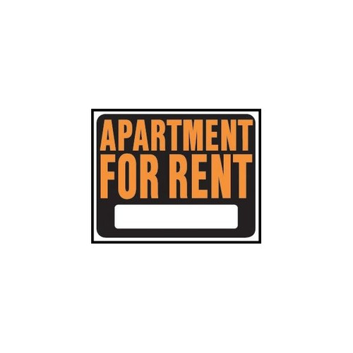 Hy-Ko "Apartment For Rent" Sign, Polystyrene, 14-1/2" X 18-1/2", Package Of 5