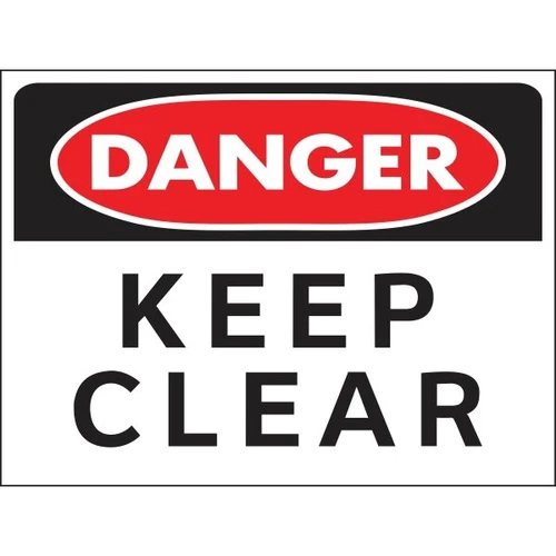 Hy-Ko "Danger Keep Clear" Sign, Polystyrene, 24 X 18", Package Of 5