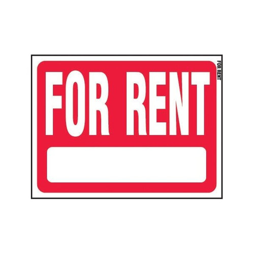 Hy-Ko "For Rent" Sign, Polystyrene, 18" X 24", Package Of 5